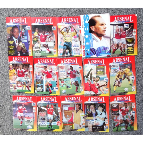 101 - Arsenal Football Club Home and Away Programmes from the 1992-93 season. (31)