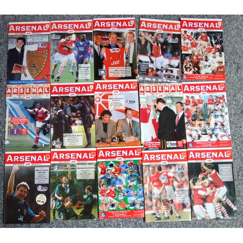 103 - Arsenal Football Club Home and Away Programmes from the 1994-95 season. (33)