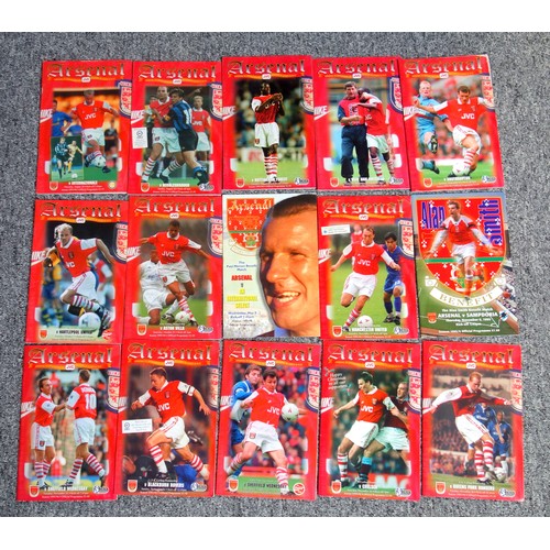 104 - Arsenal Football Club Home and Away Programmes from the 1995-96 season. (27)