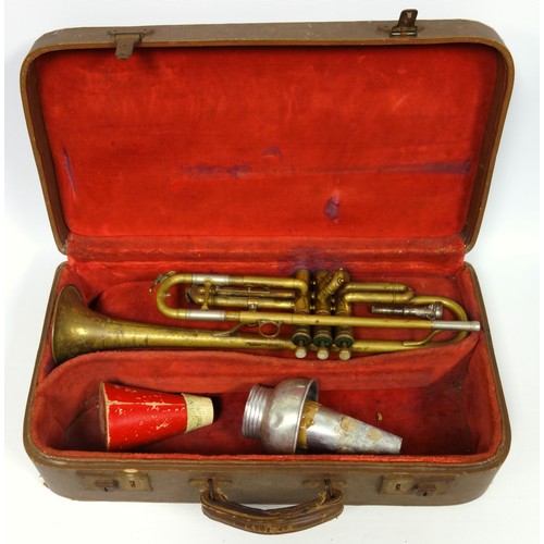 117 - Besson & Co, London, Francais brass trumpet, cased (a lot)