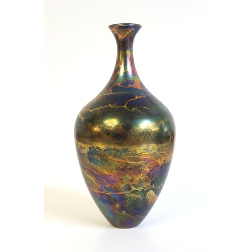 162 - Tony Laverick (born 1961) A Persian shaped studio pottery vase with all over lustre decoration, mono... 