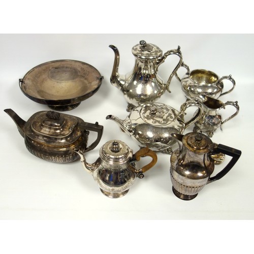 12 - A quantity of silver plate and pewter items, including 2 meat skewers with Prince of Wales feathers,... 