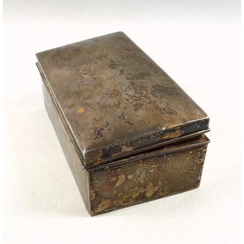 10 - George VI Silver cigarette box with 2 compartments, Birmingham, 1938, 5.8 x 16 x 9cm overall