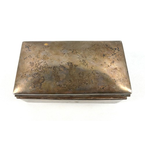 10 - George VI Silver cigarette box with 2 compartments, Birmingham, 1938, 5.8 x 16 x 9cm overall