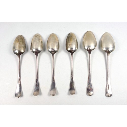 28 - 4 George III silver tablespoons by Thomas Wallis II, London, 1809; and 2 other tablespoons, London, ... 