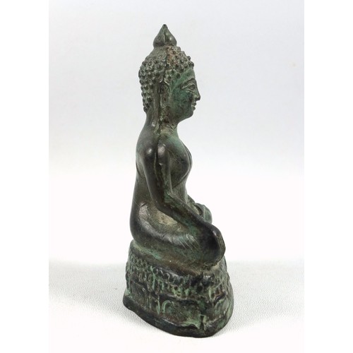 126 - Burmese School, possibly 19th century, bronze Buddha in the 'Calling the Earth to Witness' position.... 