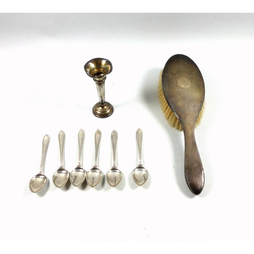 5 - Set of 6 silver coffee spoons, by William Yates Ltd., Sheffield, 1958; Posy vase, Birmingham, 1987, ... 