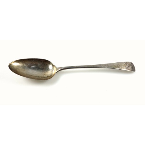 57 - George III silver Old English Pattern table spoon, by R C, London, 1802, L.22.5cm, 64grs