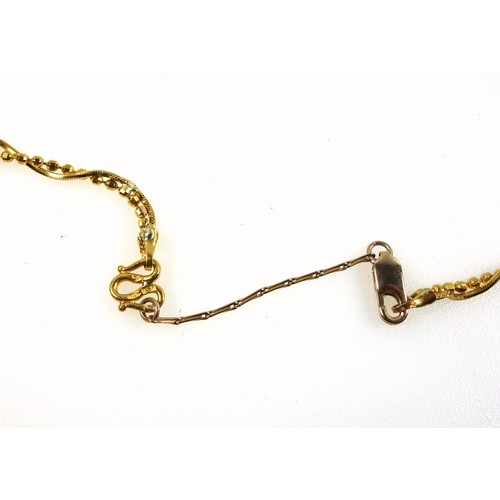97 - Yellow metal necklace stamped 999.9 (broken, and poorly repaired with 9ct stamped clasp and 4cm of c... 