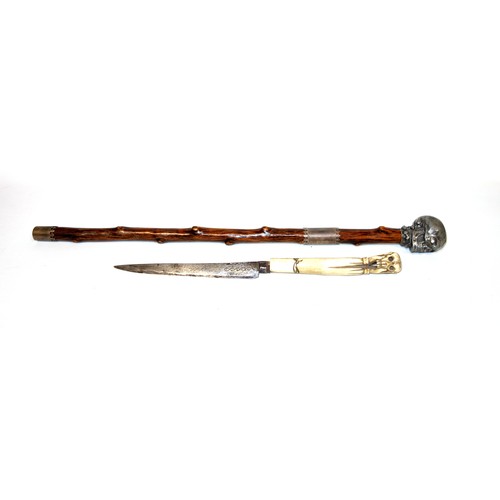Masonic bamboo swagger sword stick with metal ferrule and a mount ...