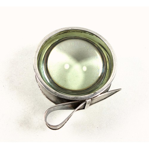 83 - Large silver mounted tabletop magnifying glass, stamped 