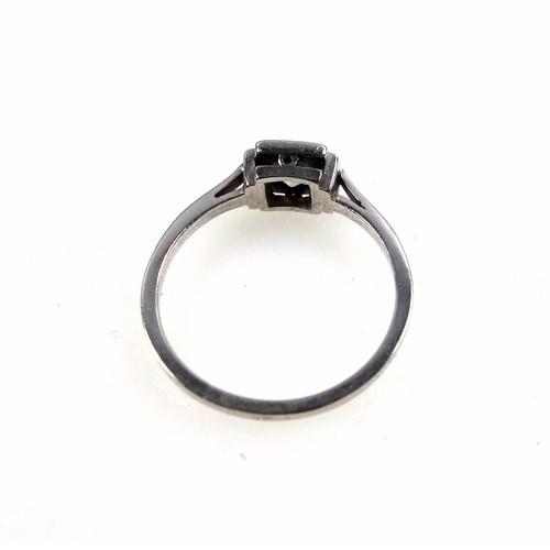 148 - Art Deco platinum solitaire diamond ring, size N, 0.4 carat approx., 3.1 grams