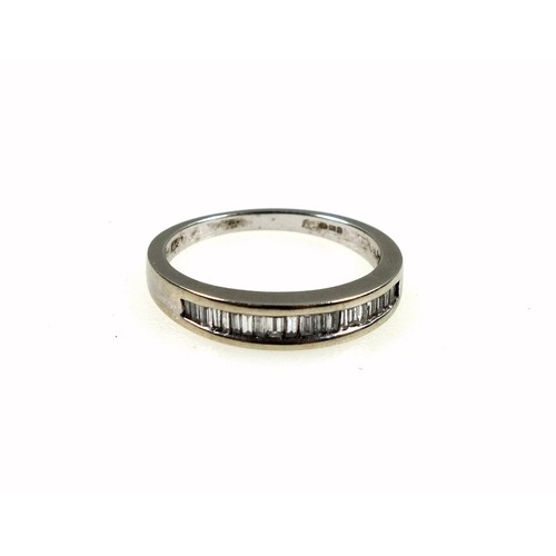 150 - 9ct white gold and baguette diamond half-eternity ring, size N, 0.4 carat approx., 2.7 grams