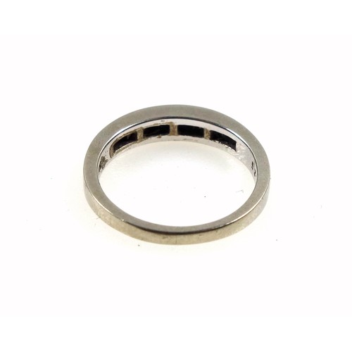 150 - 9ct white gold and baguette diamond half-eternity ring, size N, 0.4 carat approx., 2.7 grams