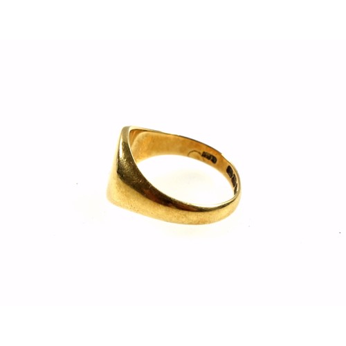 171 - 18ct gold signet ring, size R, 8.4 grams