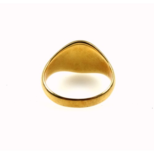 171 - 18ct gold signet ring, size R, 8.4 grams