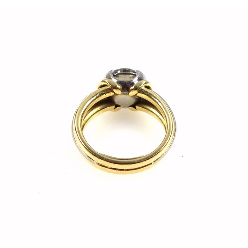 179 - 18ct (stamped 750) white and yellow gold single stone diamond ring, brilliant cut diamond 3.24 carat... 