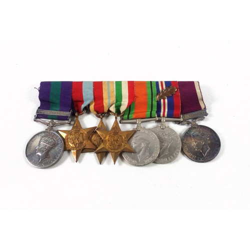 199 - Group of 7 Second World War medals awarded to 7580134 W. O. CL.1 R Dow R. A. O.C., comprising the G ... 