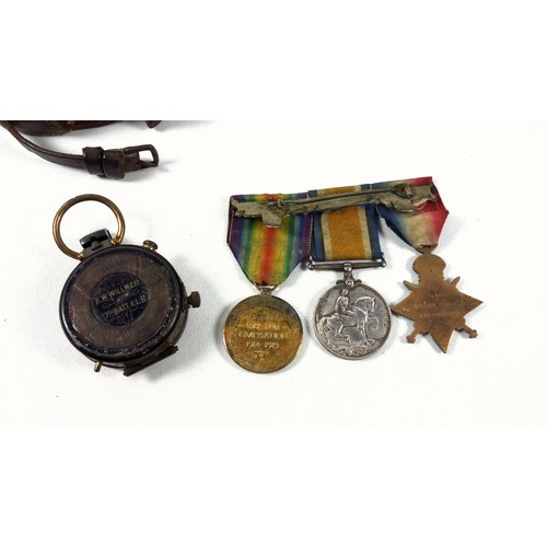 200 - Group of 3 First World War medals awarded to 8045 Cpl. H C Thomas, CAV. SIG. Squad., comprising the ... 