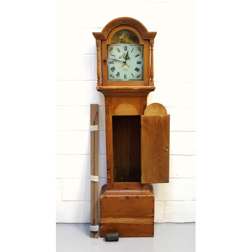 214 - Early Victorian Welsh longcase clock with a painted dial inscribed 