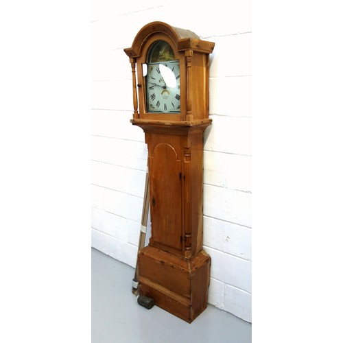 214 - Early Victorian Welsh longcase clock with a painted dial inscribed 