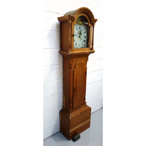 214 - Early Victorian Welsh longcase clock with a painted dial inscribed 