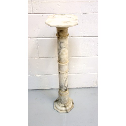 247 - Late 19th century alabaster torchere, 95.5cm high.