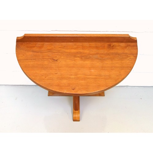 258 - Knightman, (Horace Knight, Old Mill Furniture), oak semi-circular hall table, the adzed top beneath ... 