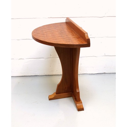 258 - Knightman, (Horace Knight, Old Mill Furniture), oak semi-circular hall table, the adzed top beneath ... 