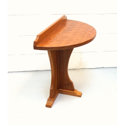 258 - Knightman, (Horace Knight, Old Mill Furniture), oak semi-circular hall table, the adzed top beneath ... 