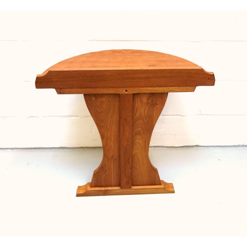 258 - Knightman, (Horace Knight, Old Mill Furniture), oak semi-circular hall table, the adzed top beneath ... 