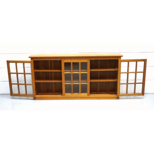 259 - Knightman, (Horace Knight, Old Mill Furniture), oak wall cabinet with 2 glazed doors and sides, the ... 