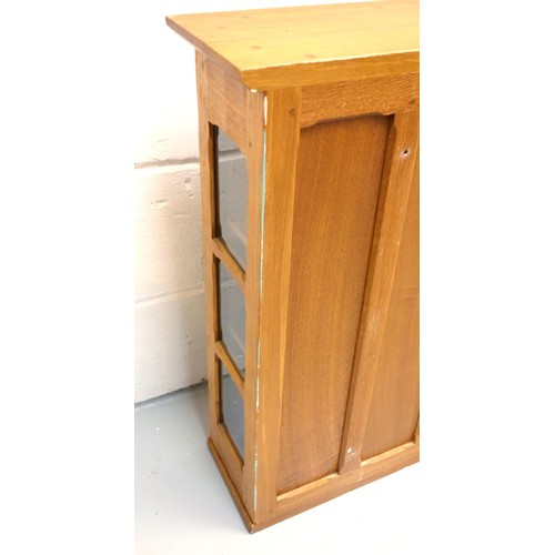 259 - Knightman, (Horace Knight, Old Mill Furniture), oak wall cabinet with 2 glazed doors and sides, the ... 