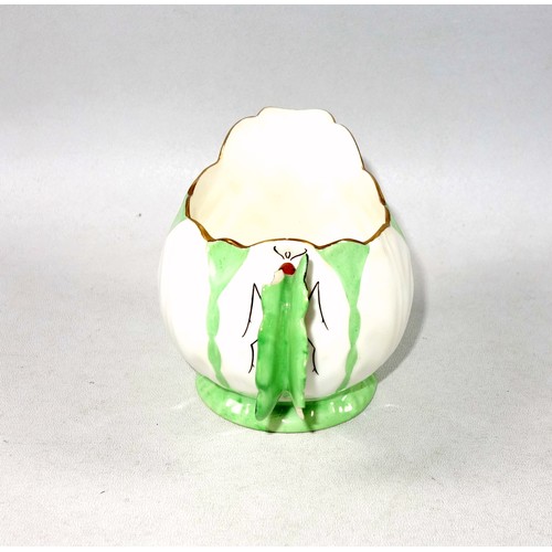 357 - Aynsley green butterfly handle and leaf moulded bone china part tea service, pattern No. B1322, Rd. ... 