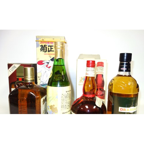 1 - Bottle of Grand Marnier Liqueur, 1L; Cointreau, 1L; Kiku-Masamune Makage Sake, 720ml, all boxed; Dra... 