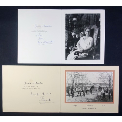 58 - H.M. Queen Elizabeth The Queen Mother, signed Christmas and New Year card dated 1972, with gilt cyph... 