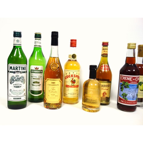 2 - Bottle of Martini Extra Dry Vermouth, 75cl; another vermouth, 1l; Chardon Fine Calvados V.S.O.P., 70... 