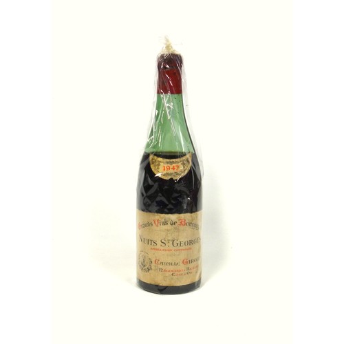 5 - Bottle of 1947 Camille Giroud Nuits St Georges, 75cl, with a copy of The Times from March 24 1947 an... 