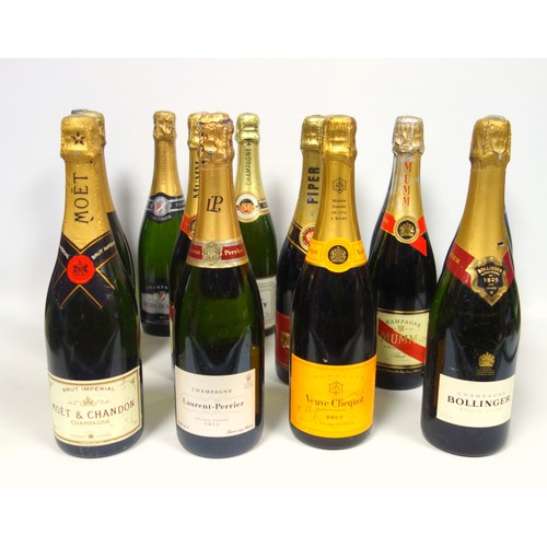 18 - Bottle of Veuve Clicquot Champagne, Bollinger, Laurent-Perrier, Moët & Chandon, Piper-Heidsieck, Lan... 