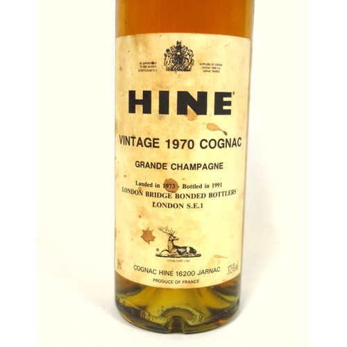 23 - Bottle of Hine Vintage 1970 Grand Champagne Cognac, landed in 1973 and bottled in 1991, 70cl