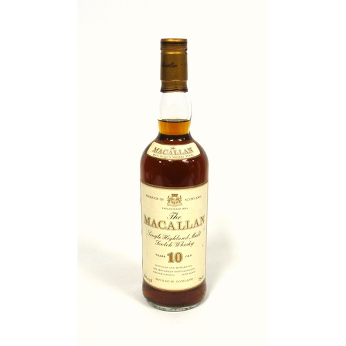 29 - Bottle of Macallan 10 Year Old Speyside Single Malt Scotch Whisky, c.1980s, 75cl, 40% ABV