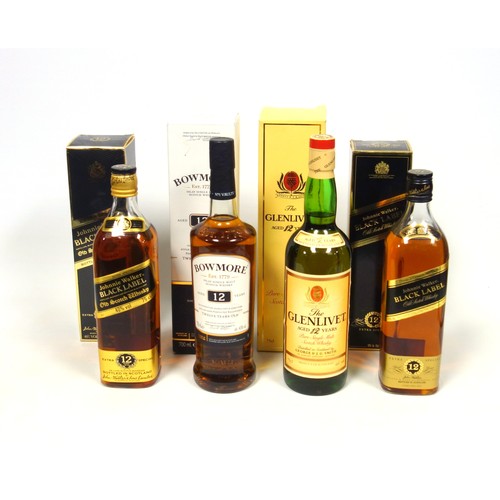 36 - Bottle of Glenlivet 12 Year Single Malt Scotch Whisky, 75cl, 40% A.B.V.; Bowmore 12 Year Islay Singl... 