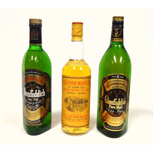 38 - Glenfiddich Over 8 Years Pure Malt Scotch Whisky, 94.5cl, 75 UK Proof; Glenfiddich Special Old Reser... 