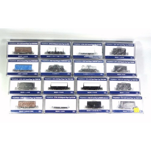 17 - 20 Tomix N Gauge wagons, all in clear plastic cases. (20)