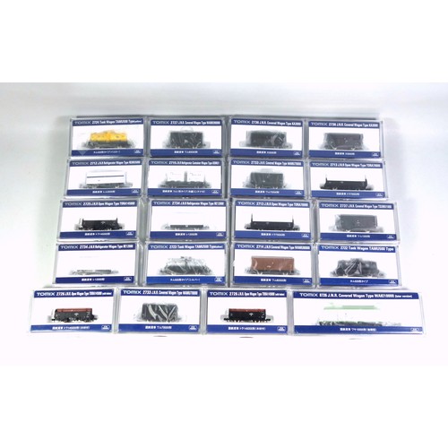 19 - 20 Tomix N Gauge wagons, all in clear plastic cases. (20)