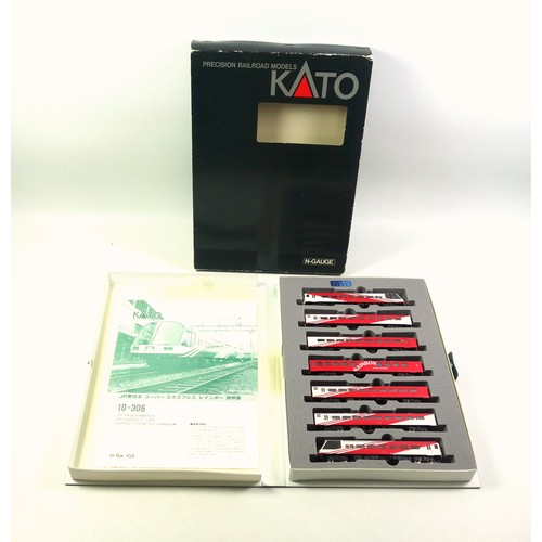 38 - Kato N Gauge 10-306 JR Super Express Rainbow Train set, comprising 7 cars, cased, with paperwork, an... 