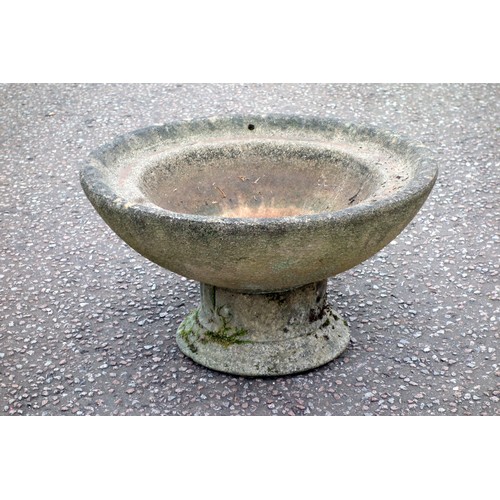 404 - Composition circular tapering planter on a stand, Dia.66.5cm