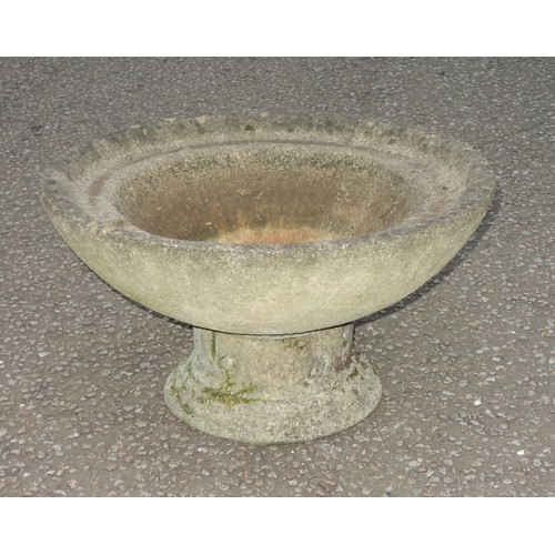 404 - Composition circular tapering planter on a stand, Dia.66.5cm