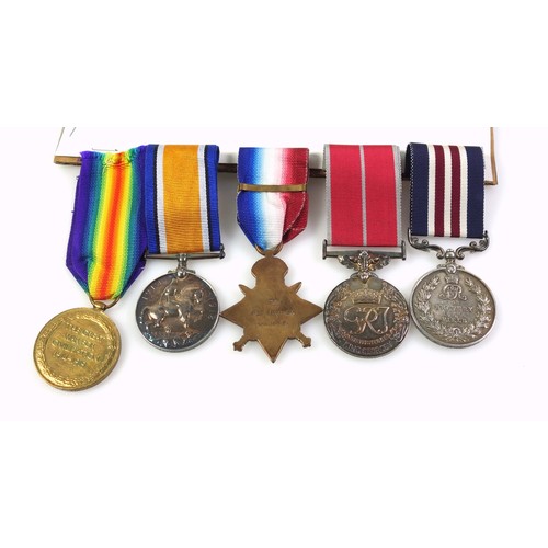 499 - Trio of George V medals awarded to 7158 Pte. J. Hooker, Hamps. R., comprising the 1914 