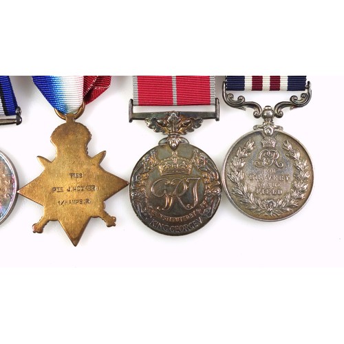 499 - Trio of George V medals awarded to 7158 Pte. J. Hooker, Hamps. R., comprising the 1914 